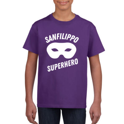 Kids Sanfilippo Superhero Purple tee Kids Sanfilippo Superhero Purple tee Thumbnail